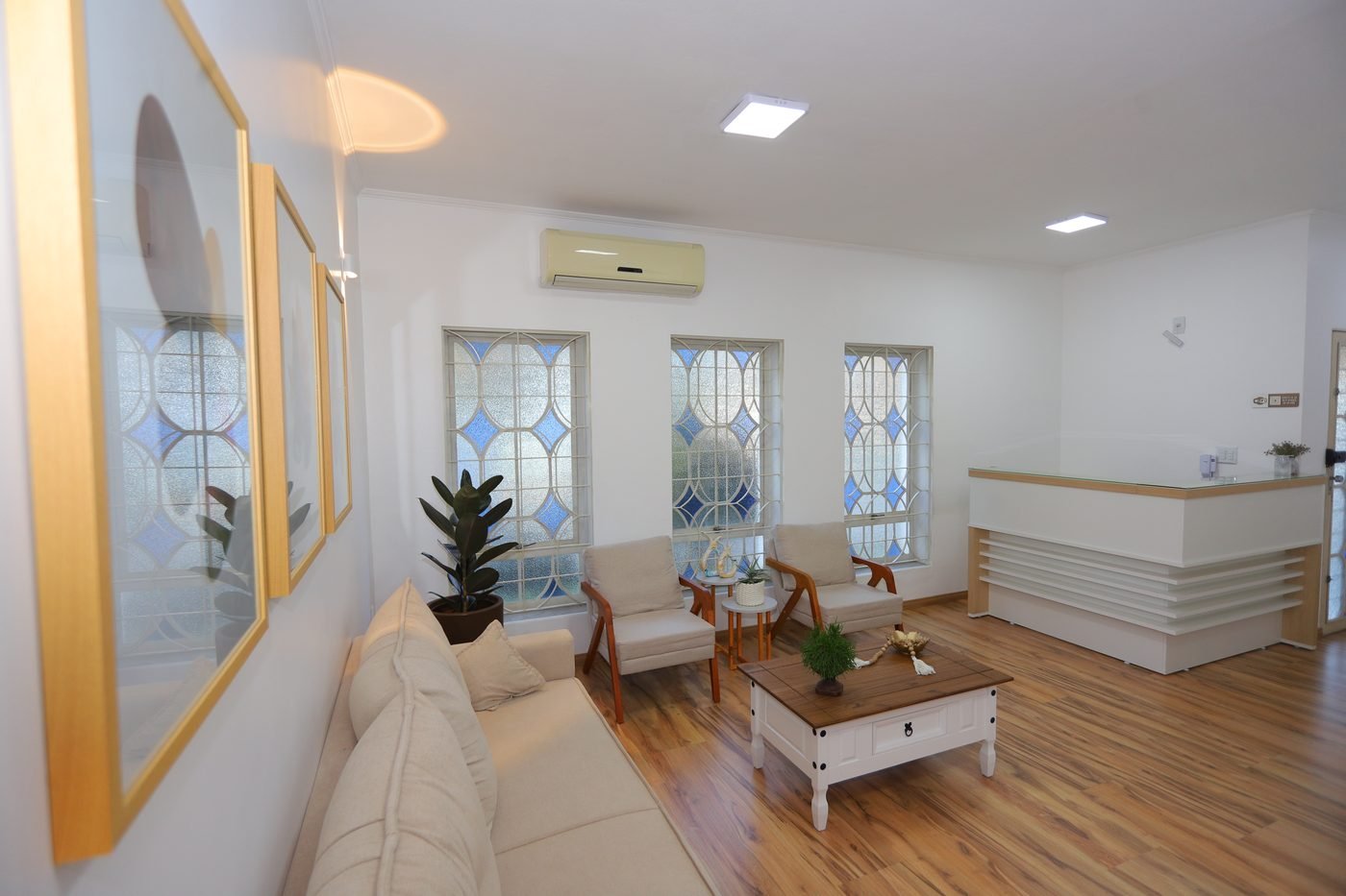 Recepção do consultório de osteopatia em Valinhos